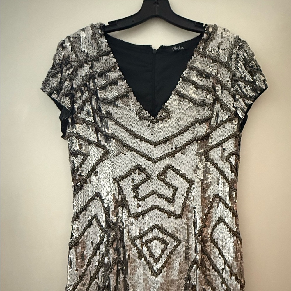 Parker Silver Sequin Mini Dress